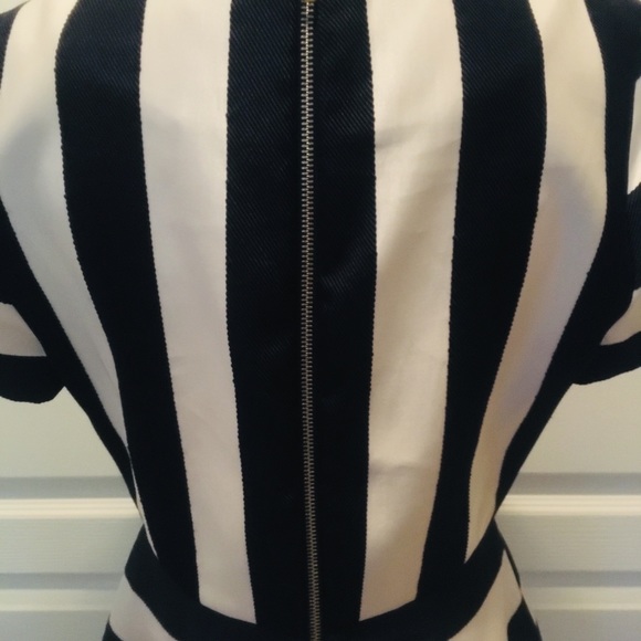 TOPSHOP Navy Blue White Stripe Dress 10👗🌸 - Picture 4 of 7